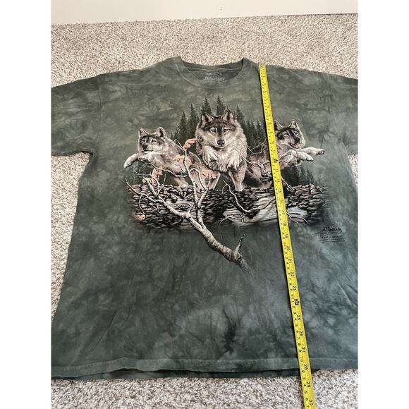 The Mountain Find 12 Wolves Forest Green Tie Dye Graphic Tee Mens XL T-Shirt USA - Picture 9 of 9